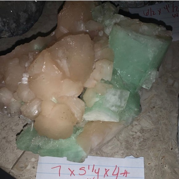 Gem Green Apophyllite w/Druzy Sparkles & Stilbite - Picture 9 of 9